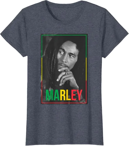 Vista 57 de Camiseta blanca oficial de Bob Marley Photo S Negro