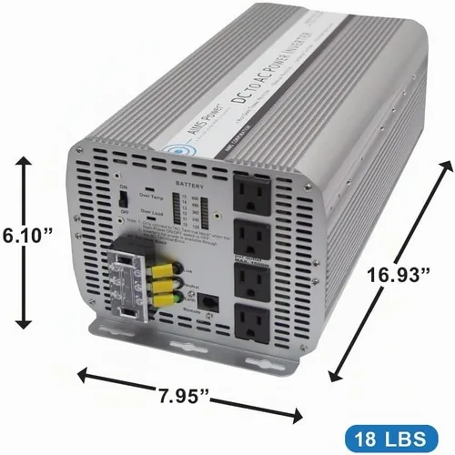 Vista 4 de AIMS Power, ondulador de voltaje 5000 vatios, 24 VCD