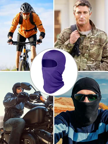Vista 7 de SATINIOR Pasamontañas de verano para hombre, 8 unidades, protección UV, resistente al viento, protección UV, pasamontañas para hombres y mujeres