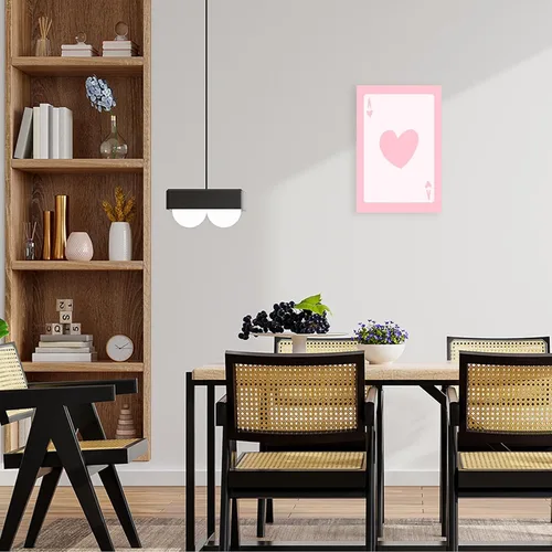 Vista 4 de Pósteres de cartas de moda Ace Card Preppy Coquette Room Casino Tema Party Poker Art Lindo Corazón Rosa Femenino Acuarela Jugar Cartas Impresiones