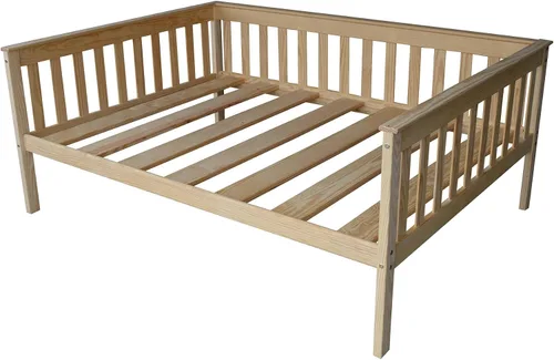 Vista 18 de Sofá cama de madera negra estilo misión de tamaño individual hecho en Amish Negro (Black Paint)