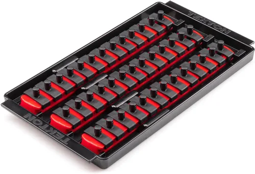 Vista 15 de TEKTON guía de llaves de 1/4 pulgadas x riel de 20.3 cm, 13 clips (rojo) OSR01113 Fabricado en EE. UU