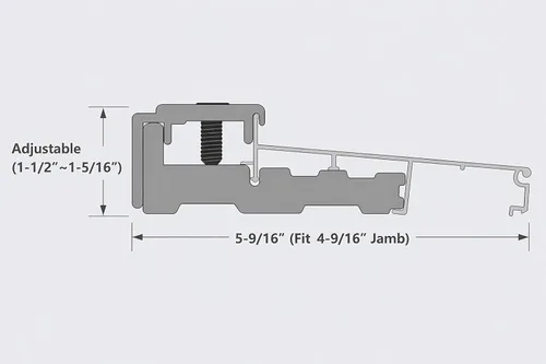 Vista 3 de Umbral de puerta de aluminio de 36 pulgadas para entrada delantera, se adapta a jambas de puerta de 4-9/16 pulgadas, accesorios para el hogar