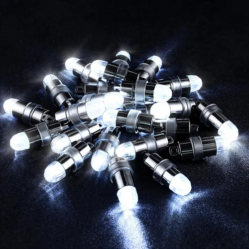 Vista 12 de 30 luces LED de fiesta con pilas, iluminación de temporada para globos, linternas de papel, impermeables, color blanco cálido