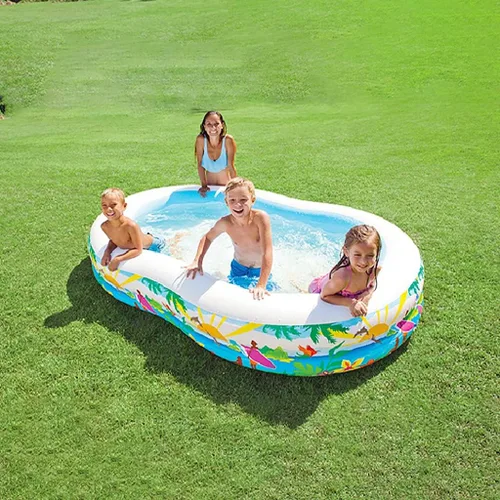 Vista 2 de con bomba inflable, piscinas familiares de tamaño completo, piscina inflable para niños, adultos, niños pequeños a partir de 3 años, al aire libre