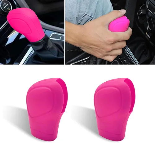 Vista 7 de 2 PCS Fundas para Cabeza de Palanca de Cambios del Automóvil, Funda de Mango Cómodo para Palanca de Freno de Mano, Protector Antideslizante de Negro
