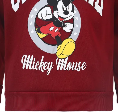 Vista 5 de Disney Mickey Mouse - Conjunto de sudadera y pantalón de 2 piezas para niños pequeños y grandes, color rojo