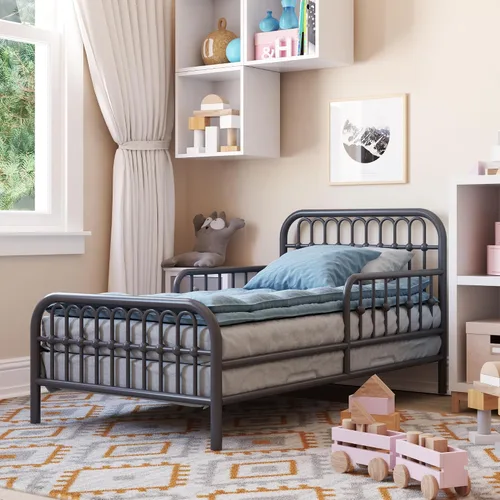 Vista 6 de Little Seeds Monarch Ivy - Cama infantil de metal, color gris grafito