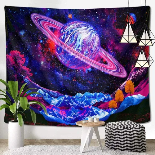 Vista 12 de Neapth Tapiz de sol para decoración de dormitorio y dormitorio, arte de pared blanco y negro, sol y luna, 59 x 59 pulgadas 1 Montaña del Sol