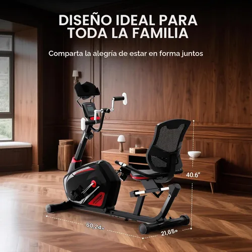Vista 6 de HARISON Recumbent Exercise Bike for Seniors, 16 Levels, Quiet, 400 lb Capacity Obsidiana