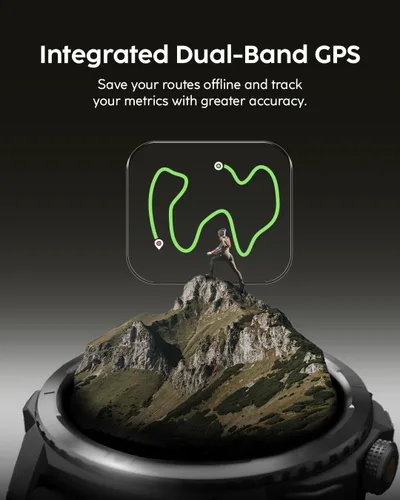 Vista 4 de Reloj inteligente resistente Cubitt Terra con GPS de doble banda, pantalla AMOLED de 1.48”, mapas sin conexión, VITA AI, entrenador AI, puntaje
