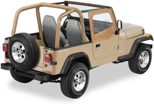 Vista 2 de Bestop Fundas de puerta de tela - Jeep Wrangler YJ del 88 al 95 (Negro Denim) Fits Jeep Wrangler YJ, 1988-1995, Black Denim, Fits existing factory