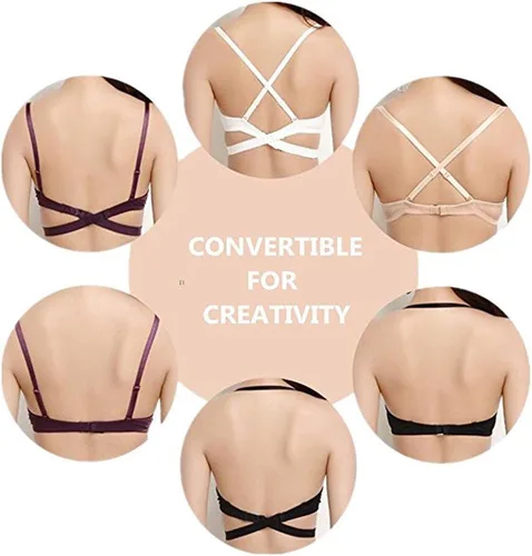 Vista 3 de Nanier Women's Deep U Push Up Multi-Way Convertible Plunge Bra