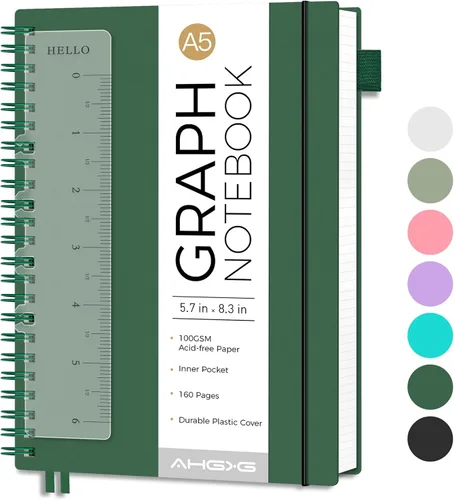 Vista 17 de AHGXG Diario de puntos, cuaderno en espiral de cuadrícula de puntos de 8.5 x 11 pulgadas, cuaderno de puntos grande A4, papel grueso de 3.53 oz/m²