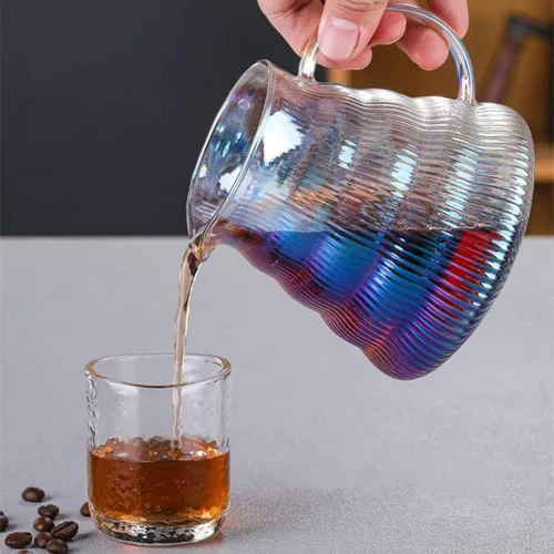 Vista 9 de V60 - Juego de cafetera con gotero, 17.7 onzas líquidas, gotero de café de vidrio V60 con base de madera para regalo de oficina en casa