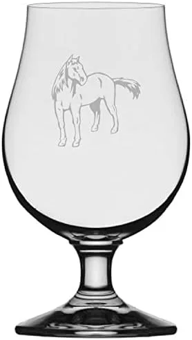 Vista 4 de Abaco Barb Body Horse - Vaso de cerveza Iona grabado (13.25 onzas)