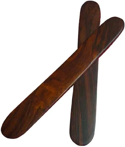 Vista 2 de Huesos de ritmo de madera de 8 pulgadas – Palillos de ritmo de instrumentos folclóricos de percusión de palisandro macizo para música tradicional