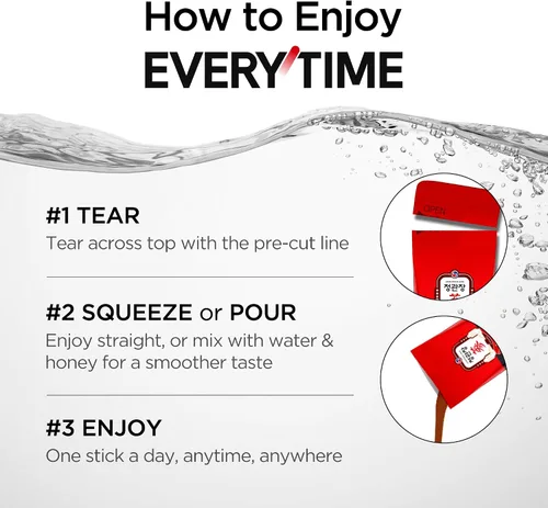 Vista 7 de JUNG KWAN JANG Everytime - Extracto de ginseng rojo coreano de 1,000 mg y pomelo – Bebida energética vegana con raíz de ginseng en sobres líquidos