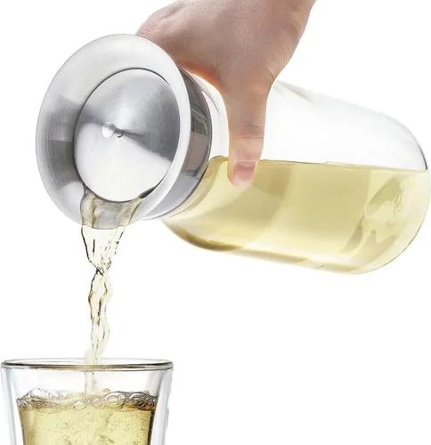 Vista 2 de Teabloom Jarra multibebida (40 onzas/1.2 L/4-5 tazas) – Prepara y sirve té helado, té frío y agua con infusión de frutas – Jarra de ciprés