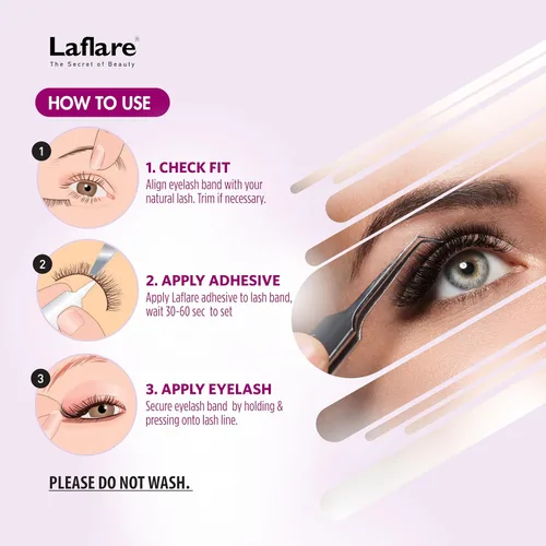 Vista 5 de Laflare 3D NY MAX VOLUME - Estilos dramáticos de 0.787-0.984 in de largo, pestañas de pelo de visón 100% real, maquillaje de lujo, natural, ligero