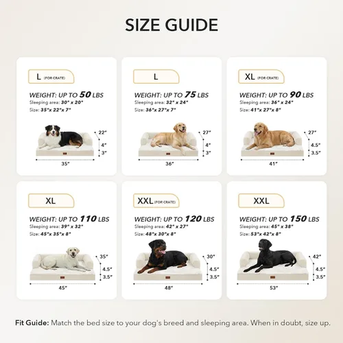 Vista 5 de Camas Ortopédicas para Perros de Tamaño Grande, Espuma de Celdas Impermeables tipo Huevera, Camas tipo Sofá para Perros Medianos para Jaula 35x22