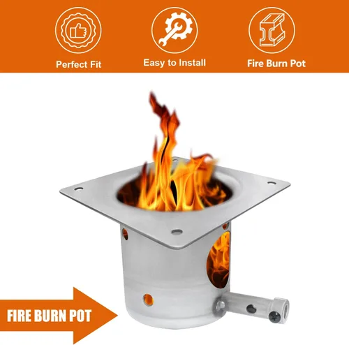 Vista 7 de Repuestos de olla de combustión para parrilla de pellets Traeger, compatible con parrilla Traeger y la mayoría de las parrillas Pit Boss