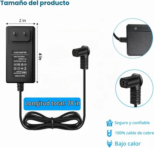 Vista 4 de Fuente de alimentación reclinable de pared de 29 V 2 A para silla elevadora o sillón reclinable eléctrico Limoss Okin, cable de alimentación