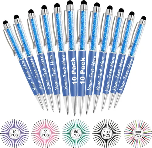 Vista 41 de Bolígrafos personalizados con nombre y texto, bolígrafos de diamantes de cristal personalizados a granel, 10 bolígrafos, regalos para mujeres