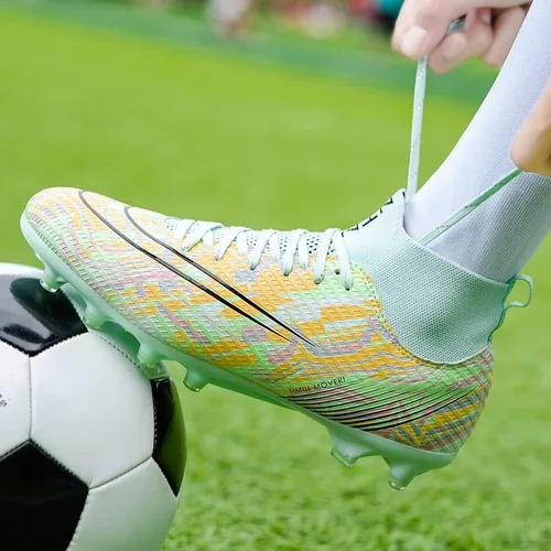 Vista 4 de LIULIULIFE Zapatos de fútbol para hombre, zapatos de fútbol para niños, zapatos de fútbol atléticos juveniles, zapatos de fútbol para estudiantes