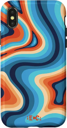 Vista 5 de Funda psicodélica para iPhone 16 Retro Groovy Liquid Swirl Hippie 70's 80's
