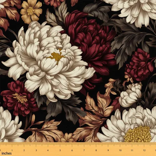 Vista 49 de Feelyou The Yard - Tela floral de hojas suave de 1 yarda para los amantes Beige y verde amarillo