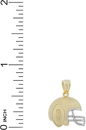 Vista 4 de Charm America - Gold Football Helmet Charm - 10 Karat Solid Gold