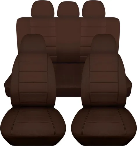 Vista 27 de Totally Covers Fundas de asiento de coche sólidas con 5 fundas (2 delanteras + 3 traseras) para reposacabezas: color negro, ajuste
