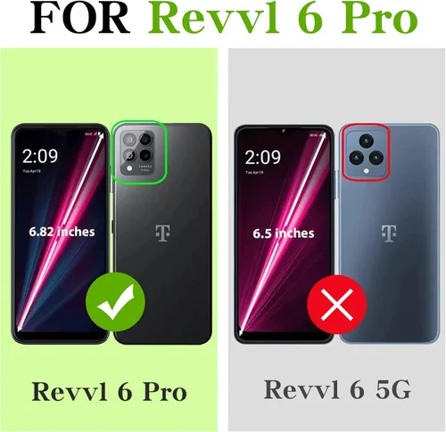 Vista 2 de Funda para Revvl 6 Pro para mujer, elegante funda protectora de TPU con función atril para Revvl 6 Pro (mariposa púrpura)