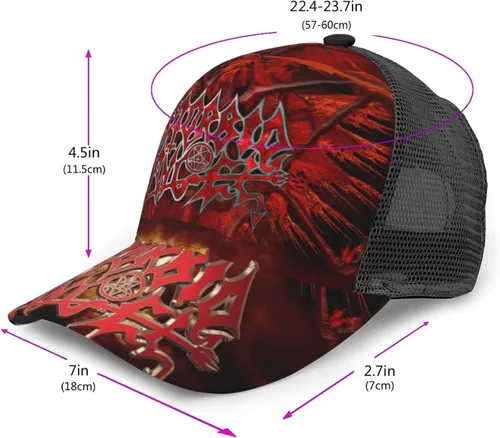 Vista 2 de Morbid Metal Band Angel Adjustable Baseball Cap Comfortable Men's Mesh Fishing Hat Snapback Trucker Hat Classic Suitable for Outdoors Such as Garden