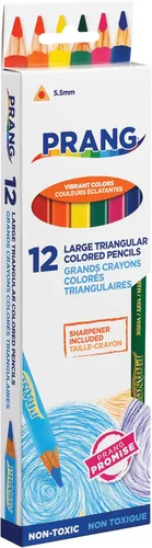Vista 5 de Prang Lápices de colores triangulares con sacapuntas, colores surtidos