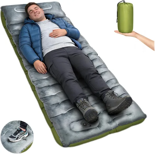 Vista 10 de Almohadilla de dormir para camping, extra gruesa de 6 pulgadas, alfombrilla