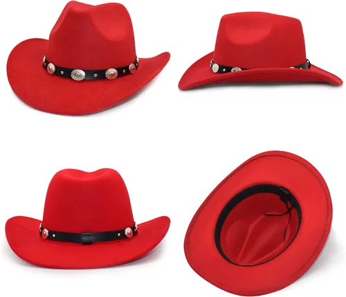 Vista 6 de Lisianthus Sombrero vaquero occidental de ala ancha de fieltro para hombre y mujer
