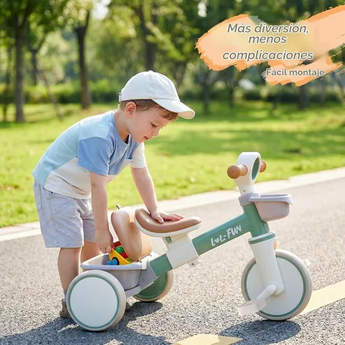 Vista 6 de Triciclo para niños pequeños de 1 a 3 años, bicicleta de equilibrio para Menta