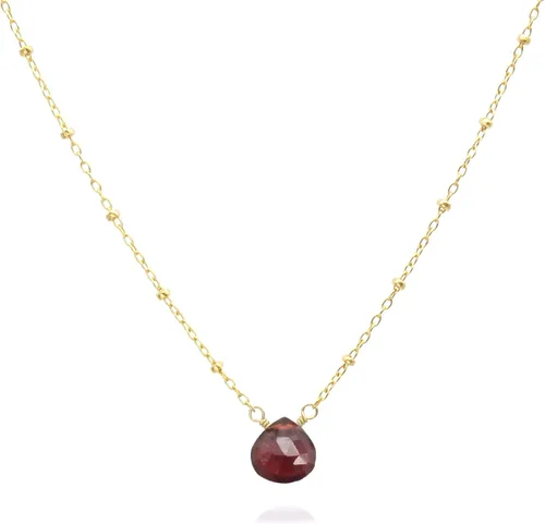 Vista 10 de Collar con colgante de piedra natal con piedra preciosa genuina, relleno de oro de 14 quilates, 18 pulgadas