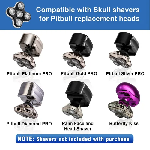 Vista 6 de Cabezal de repuesto para afeitadora de 5 cuchillas compatible con afeitadora de calavera para cabezas de afeitadora Pitbull Gold PRO/Pitbull
