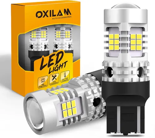 Vista 19 de OXILAM - Bombilla de luz LED para señal de giro BA15S 1156, CANBUS sin errores, 2200K, amarillo ámbar, 2800 LM, para 7506, 1156A, 1003, 1141, P21W