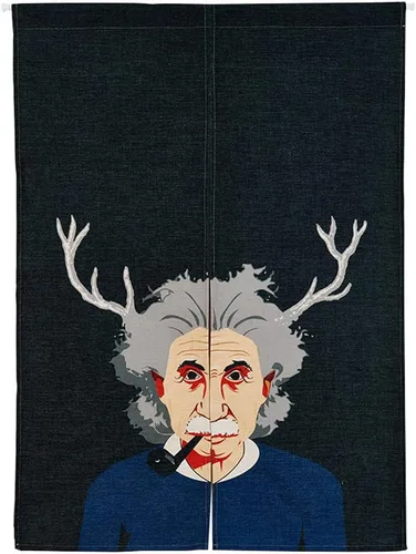 Vista 26 de Tapiz japonés Noren para puerta, moderno pájaro, hecho a mano, cortina de puerta, divisor de habitación para decoración del hogar, 33 x 35 pulgadas