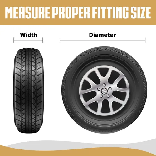 Vista 8 de Leader Accessories Paquete de 4 fundas para neumáticos – Protectores de ruedas resistentes para camiones, SUV, Jeep, cámper, remolque, RV – Oxford