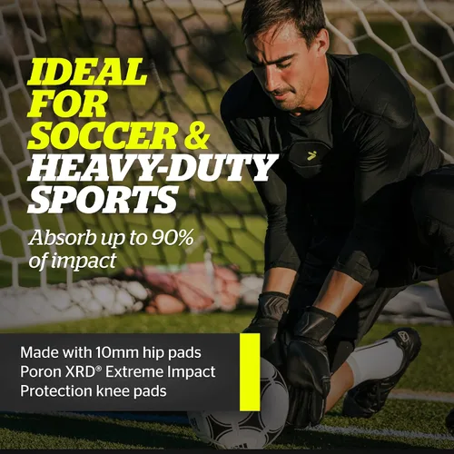 Vista 2 de Storelli BodyShield 3/4 Goalkeeper Leggings 2, High-Impact Protection Sweat-Wicking, UV-Resistant Athletic Bottoms for Soccer
