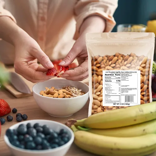 Vista 8 de Roastery Coast - Almendras recién asadas 3 libras de nueces diarias a granel Snack Keto Ligeramente salado Proteína vegetal Corazón