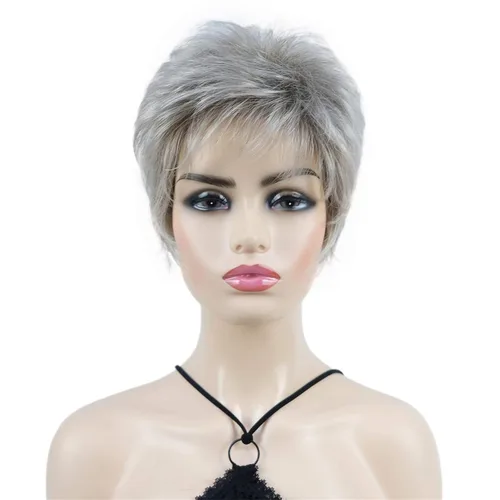 Vista 11 de Wiginway corto rizado pelucas sintéticas con flequillo pelo premium natural moda pelucas para señora mujeres #101