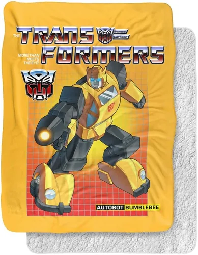 Vista 15 de Transformers Bumblebee Silky Touch Sherpa Back Manta súper suave