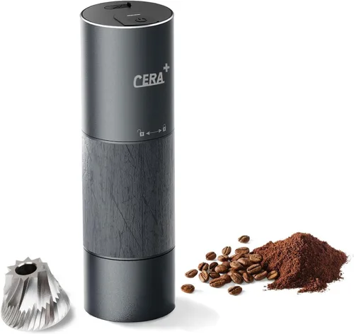 Vista 7 de CERA+ CGE01 Molinillo de café portátil de rebabas, molinillo eléctrico de espresso