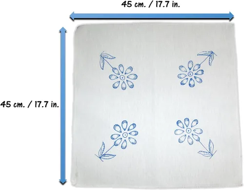 Vista 3 de Servilletas para bordar a mano mexicanas con dibujo Servilletas mexicanas con dibujo para bordar a mano (Flores 3)